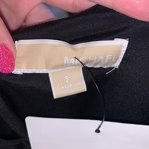 NWT Michael Kors 100% silk layered tired sleeveless blouse black - Picture 6 of 7